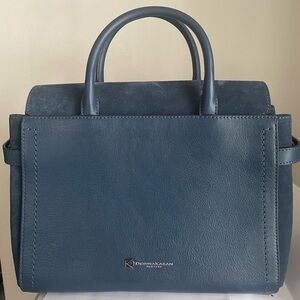 NWT - Donna Karan New York Roslyn 
Medium Leather Top Handle Satchel Ocean Blue
